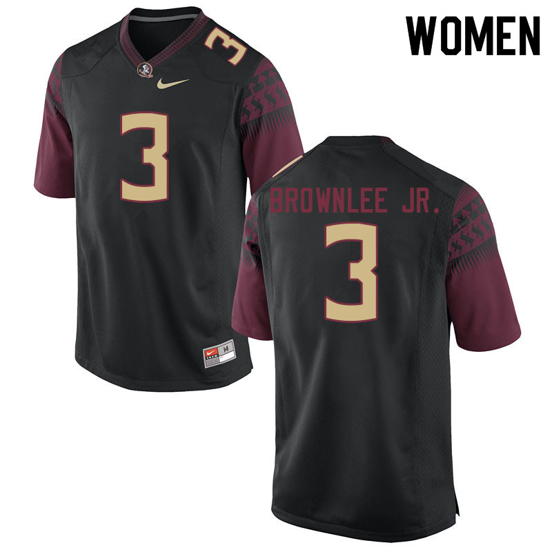 Women #3 Jarvis Brownlee Jr. Florida State Seminoles College Football Jerseys Sale-Black - Click Image to Close